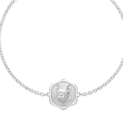 Portrait medallion bracelet in 925 sterling silver #chain