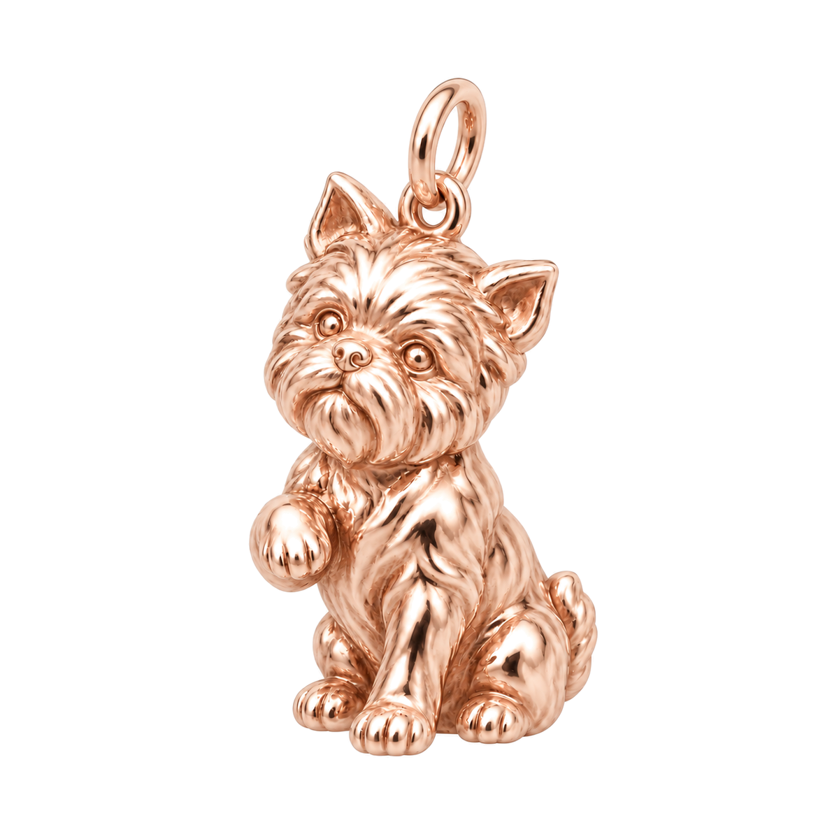 Affenpinscher puppy charm in rose-gold color, PetalHush
